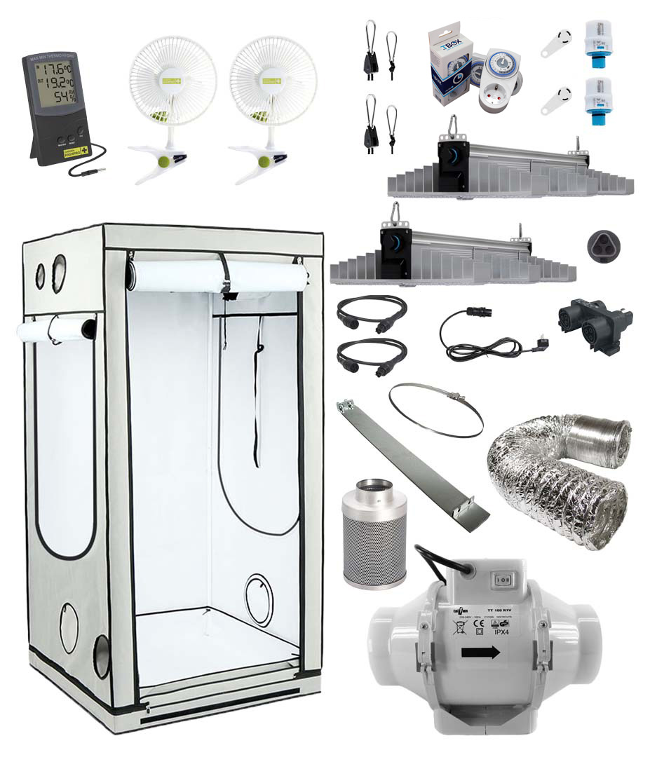 Homebox AQ100 mit 2x Sanlight EVO 3-100 ECO und Abluftsystem S