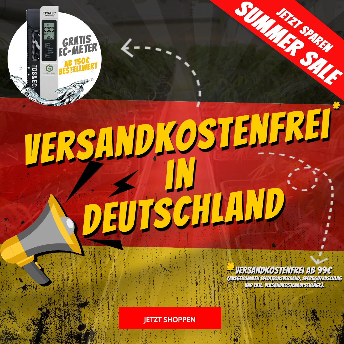 growversand versandkostenfrei mobil mit EC Meter