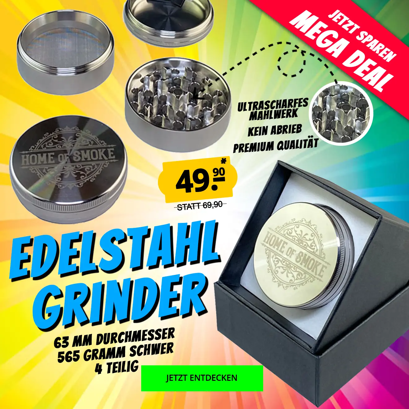 Growversand V2A Grinder megadeal slider mobil