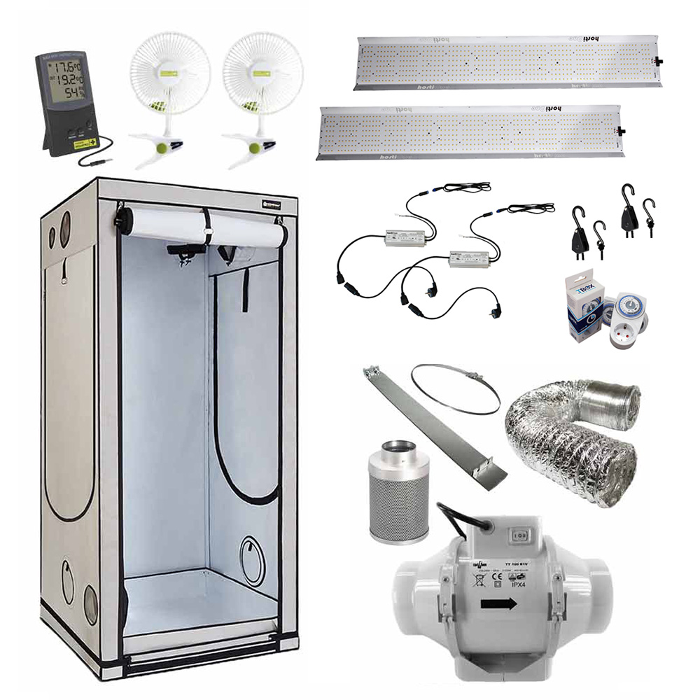 Komplettset Homebox Q100Plus HortiOne 600 220W Abluftset XS