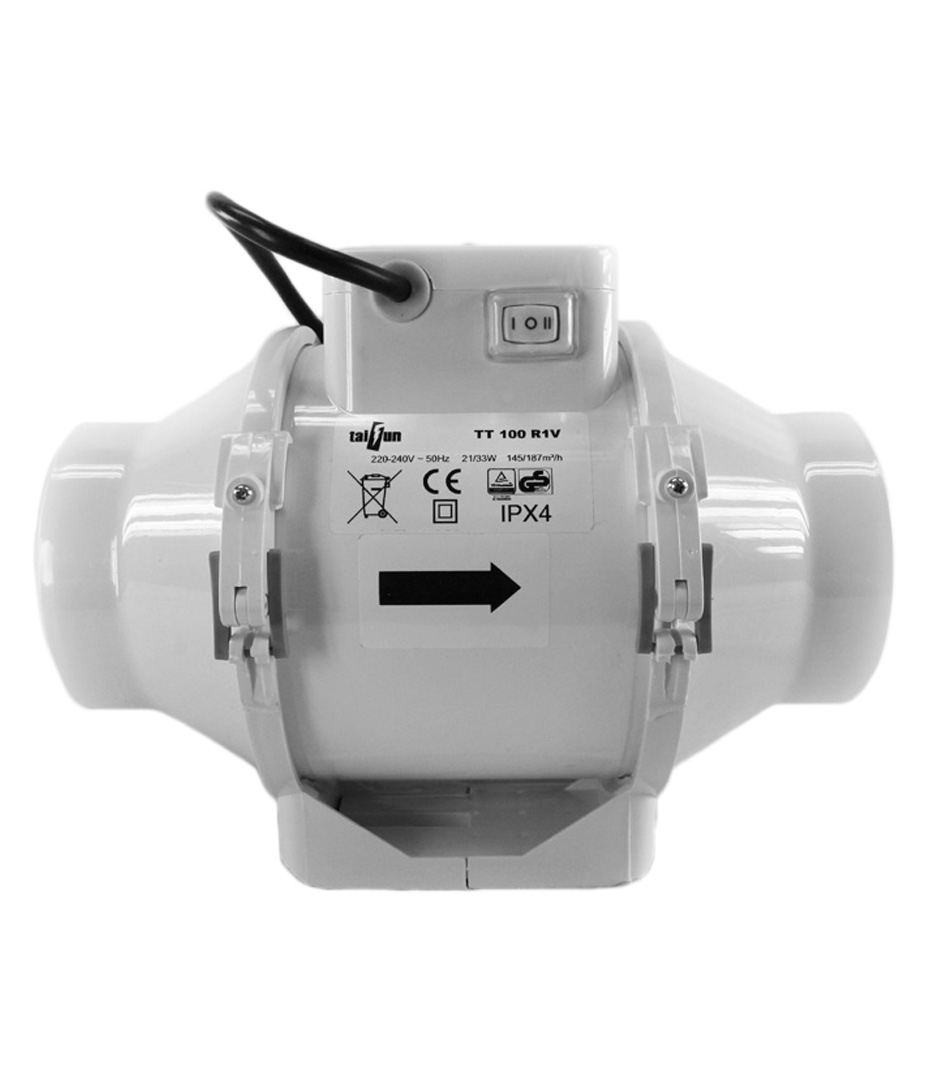 Growversand taifun 2speed inline ventilator 145 187m³h 100mm